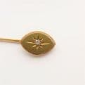 SOLD Antique Diamond Stick Pin 18ct Gold in Original leather case C.1880's